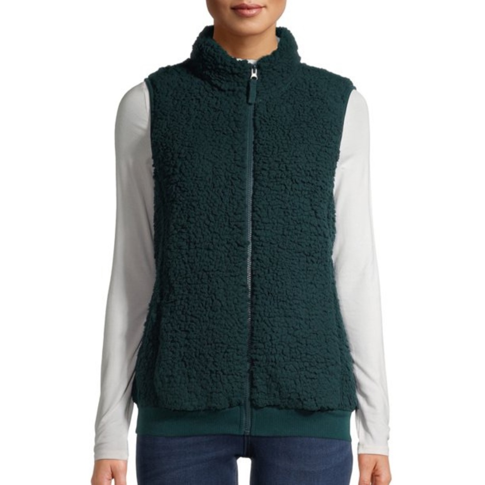 Time And Tru Teal Sherpa Vest